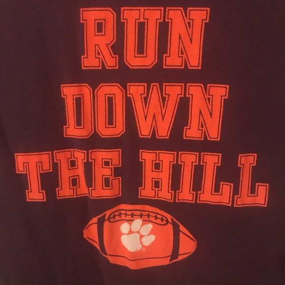 Clemson Tigers Football “Run Down The Hill” Purple T-Shirt Mens Medium M - Picture 3 of 13